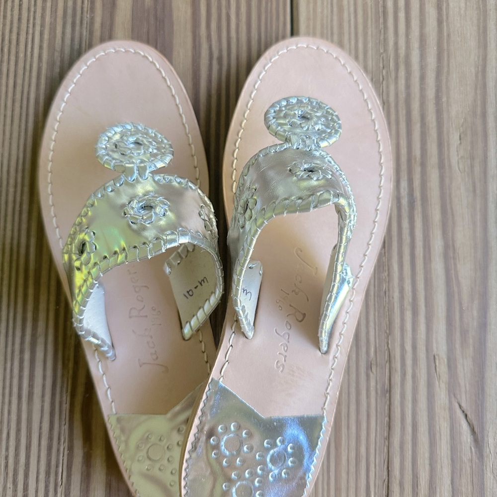 Jack Rogers sandal, Silver, Size 10.5M